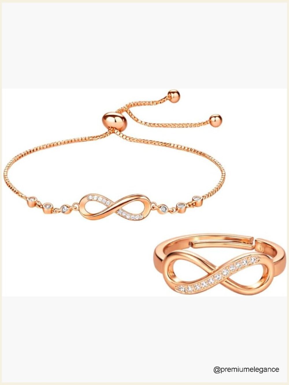 Adjustable Cubic Zirconia Infinity Bracelet - Lobster Claw Clasp